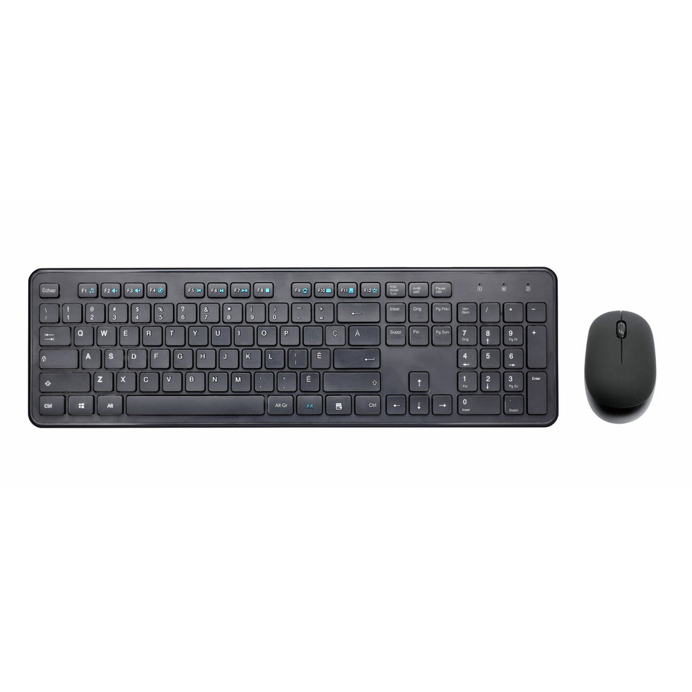Basic Tech Wireless Keyboard and Mouse - French Keyboard Layout - Black