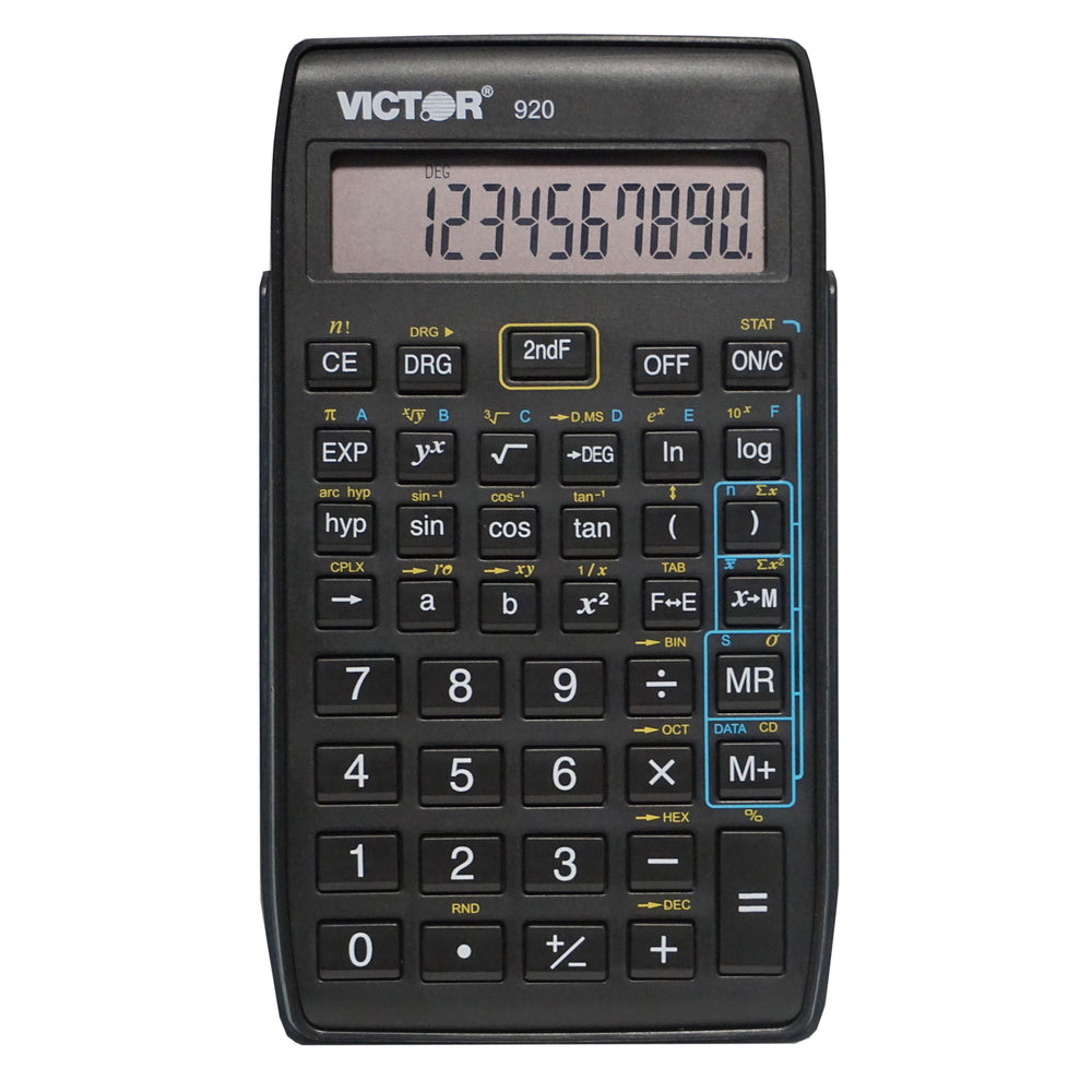 Calculatrice scientifique compacte Victor à 10 chiffres - Noir