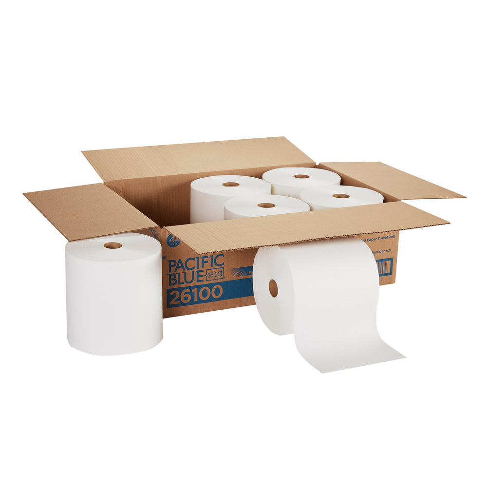Georgia-Pacific Pacific Blue Select Recycled Paper Towel Roll - White - 6 Pack