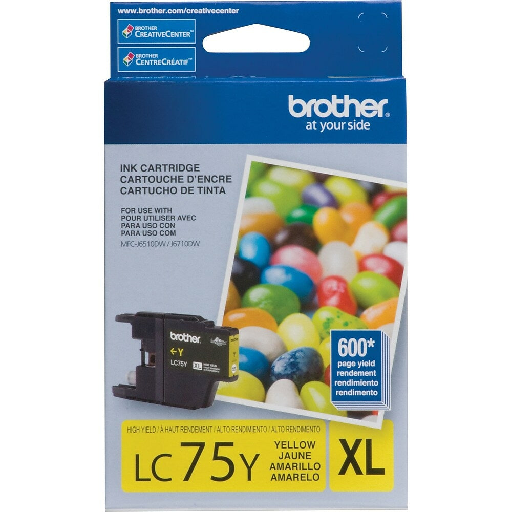 Cartouche d'encre jaune Brother LC75, haut rendement (LC75YS)