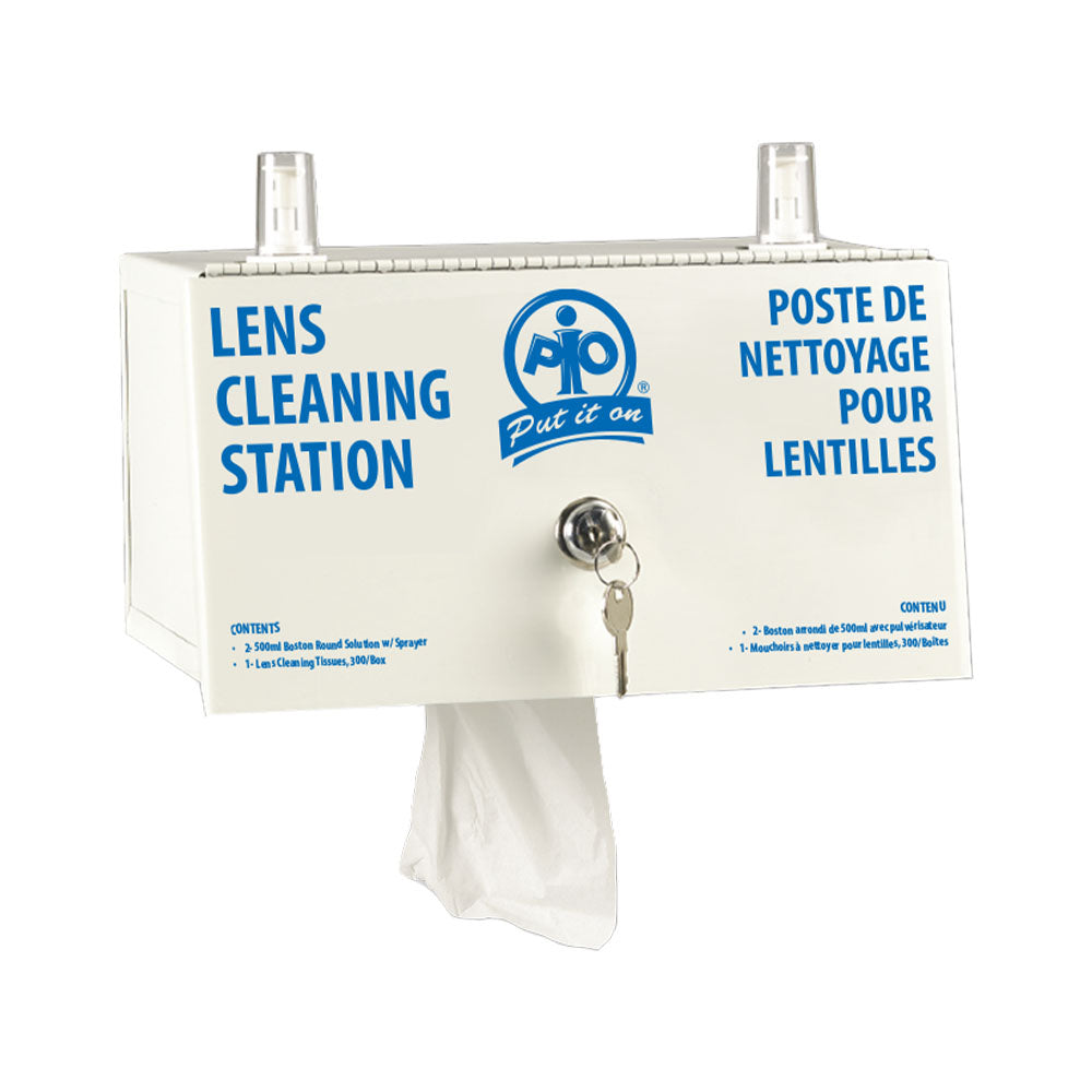 Station de nettoyage de lentilles en métal robuste Wasip avec clé et serrure