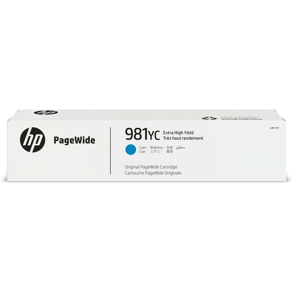 HP 981YC Cyan PageWide Original Ink Cartridge - Extra High Yield (L0R17YC)