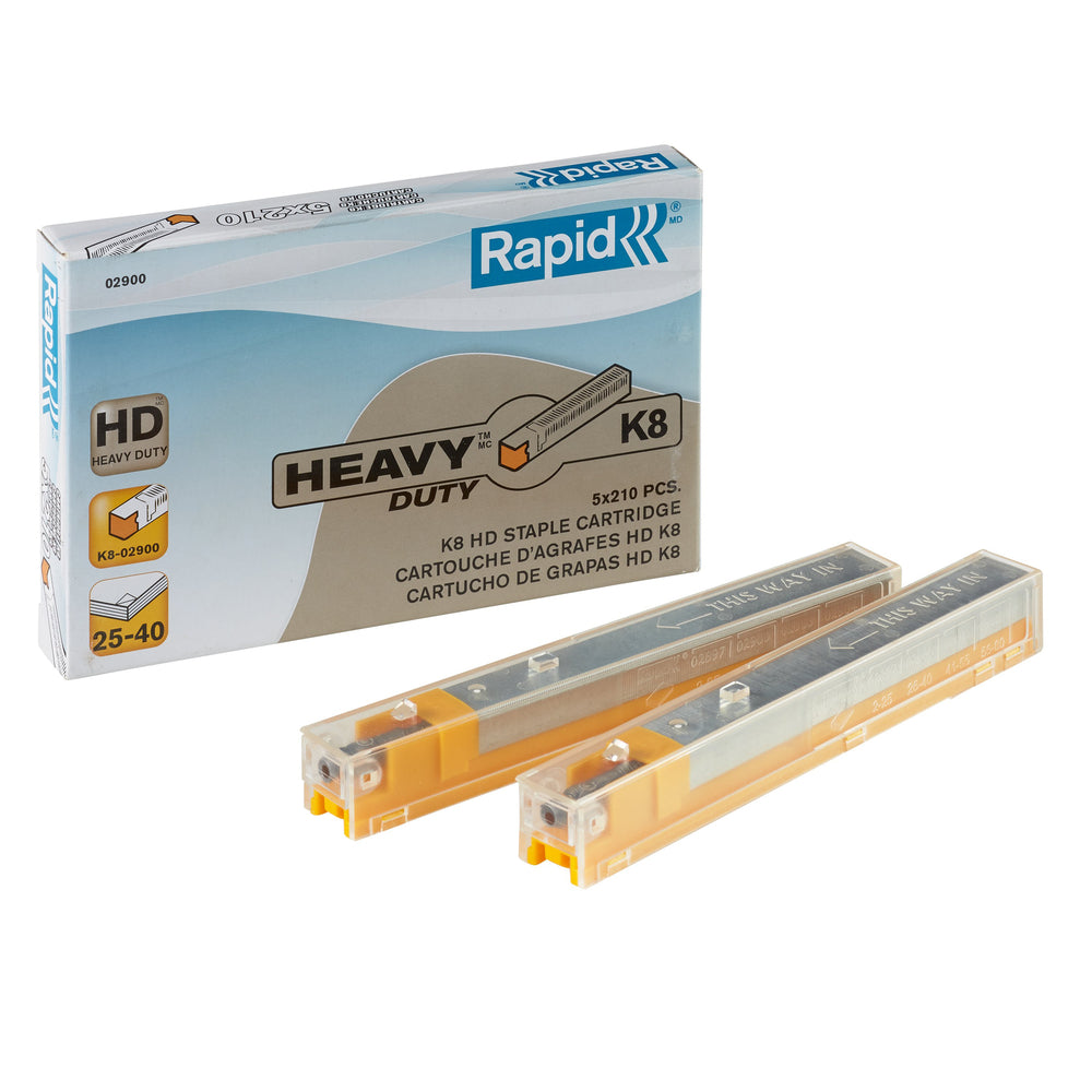 Agrafes à cartouche Rapid Heavy Duty - Capacité de 26 à 40 feuilles - Jaune