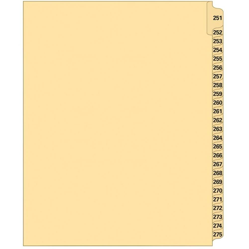 Supreme Litigation Tabs 25th Cut Numeric Set 11" Buff #251/275