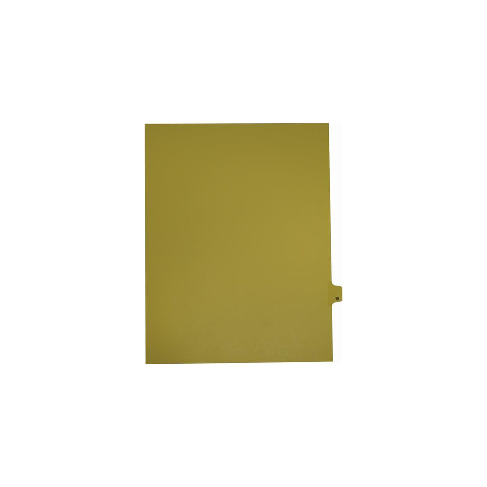 Onglets numériques Sterling Singles, n° 19, chamois, format lettre, coupe 1/25e, paquet de 25