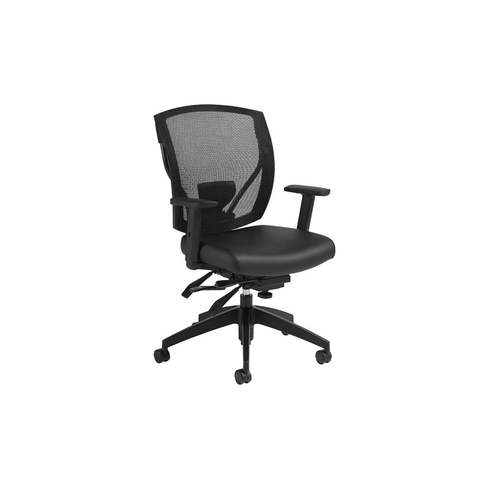 Fauteuil multi-bascules Global Ibex à dossier en maille et roulettes - Noir
