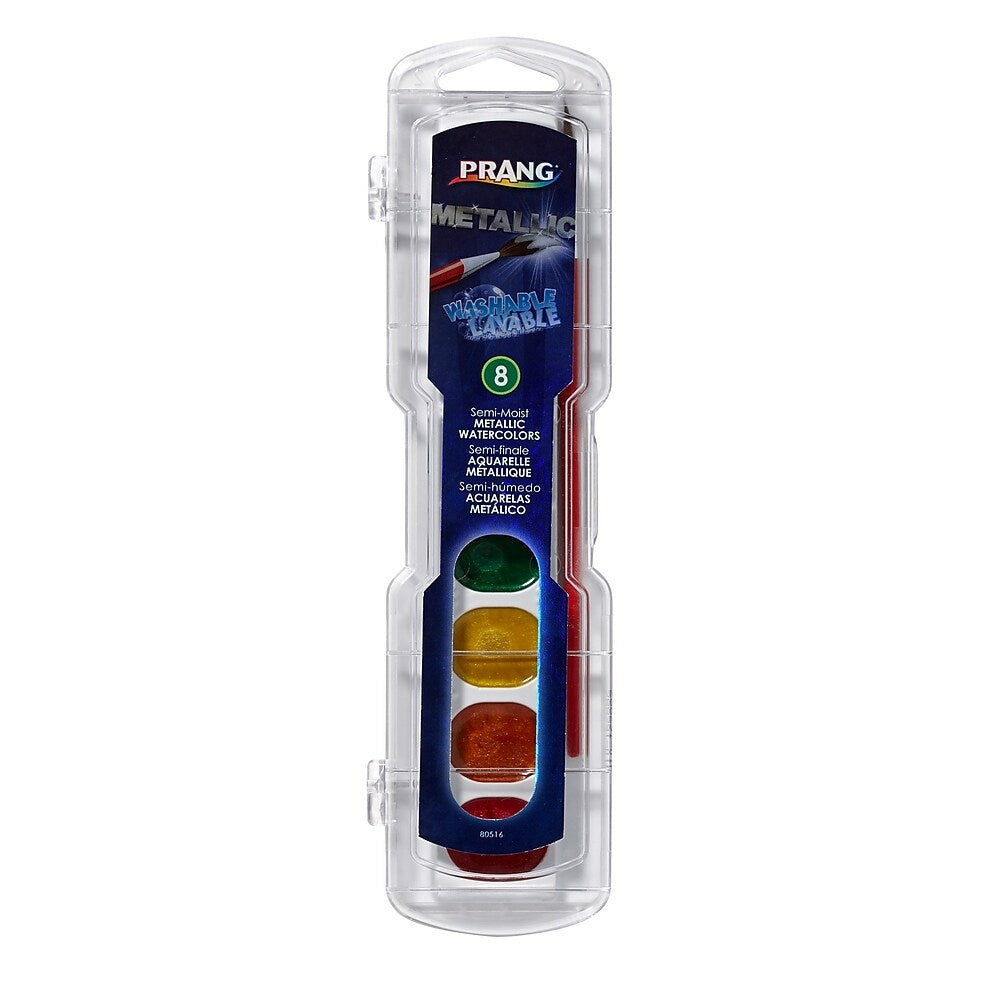 Aquarelles métalliques lavables Prang avec pinceau