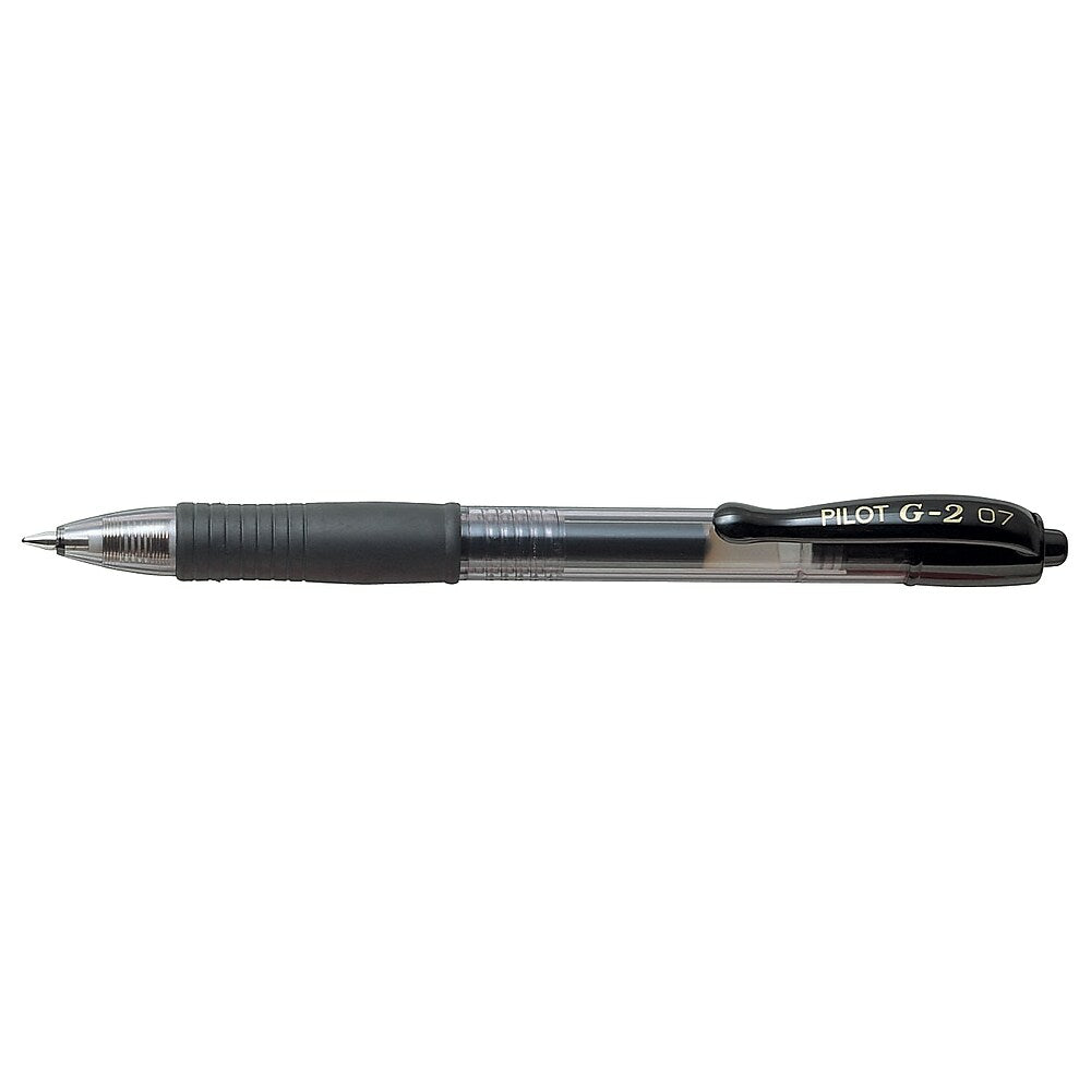 Pilot G-2 Gel Ink Roller Ball Pens - Retractable - Refillable - 0.7mm - Black (BLG2-7-BK)