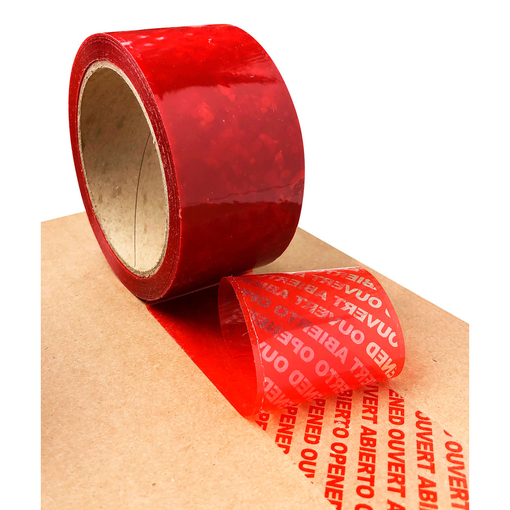 Ruban d'emballage de sécurité inviolable Tamperguard - Rouge - 50 mm l x 50 m L - Lot de 3