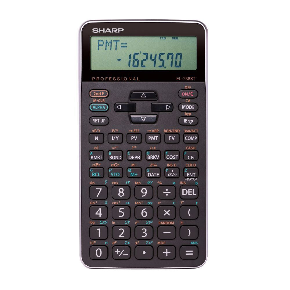 Sharp EL738XT 10-Digit Financial Calculator - Black