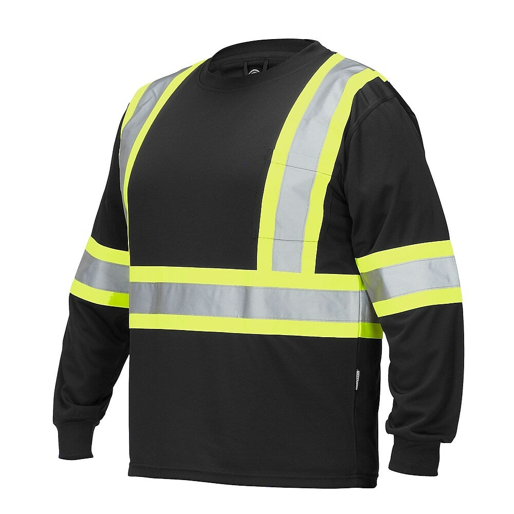 Forcefield Long Sleeve Safety Tee, Black, 3XL