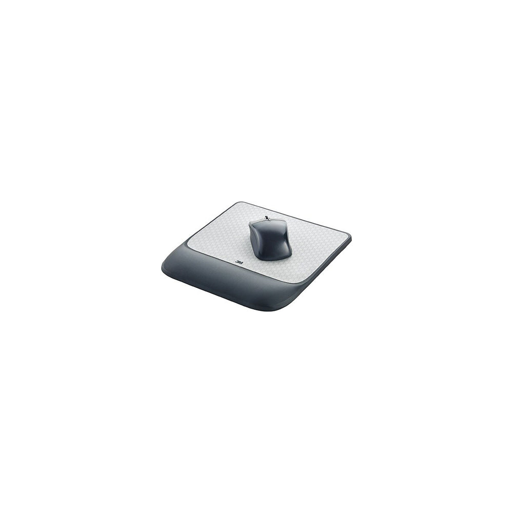 3M Precise Mouse Pad with Gel Wrist Rest - Black - 8.5 in W x 9 in L x 0.7 in H (21.6 cm W x 22.9 cm L x 1.8 cm H)