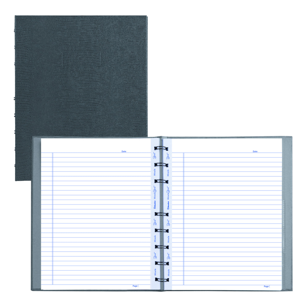 Blueline MiracleBind Hardcover Notebook - 9-1/4" L x 7-1/4" W - Cool Grey - 150 Pages