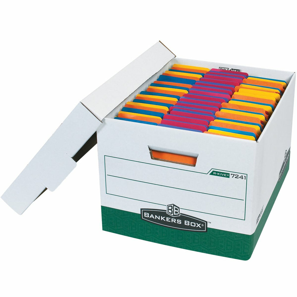 Fellowes Bankers Box - R-Kive File Storage Box - Letter/Legal Size - White/Green