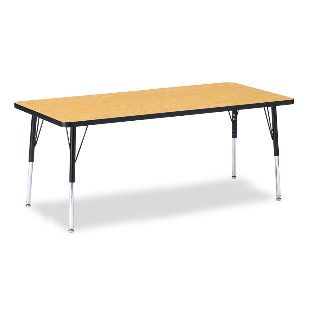 Jonti-Craft Berries Rectangle Activity Table - 30" x 72" - 15-24"H - Oak/Black