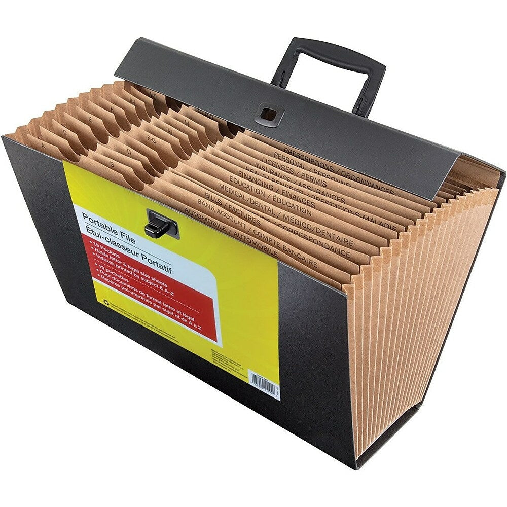 Classeur portable 19 pochettes - Format Lettre/Légal - Noir
