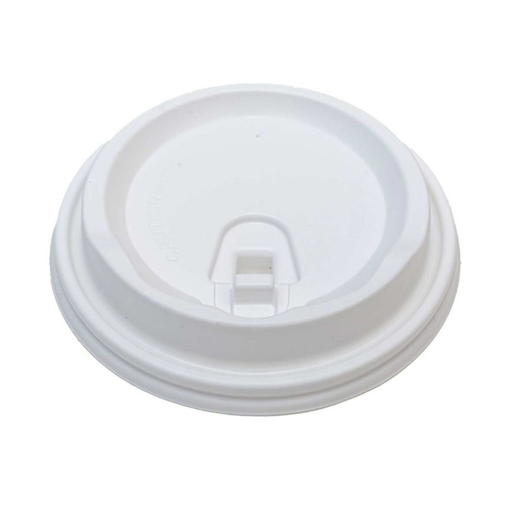 Eco Packaging Plastic Hot Cup Lid with Tab - 90mm - White - 1000 Pack