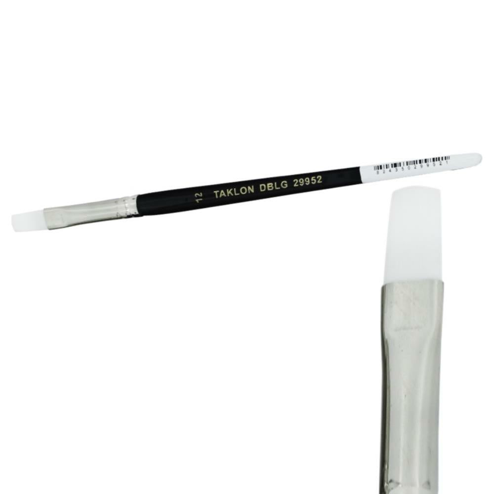 Taklon Flat Paint Brush - Size 12 - 12 Pack