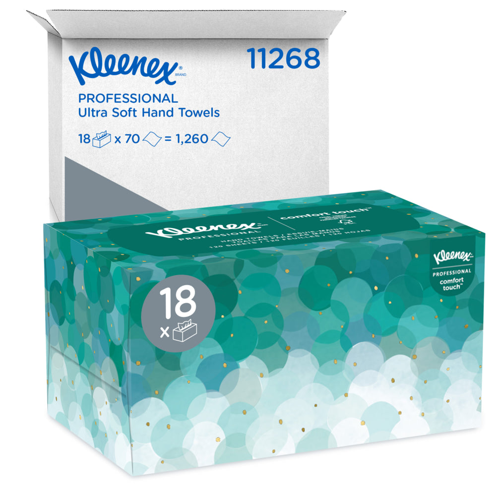 Kleenex Hand Towels - Pop-Up Box - Ultra Soft and Absorbent - White - 18 Pack