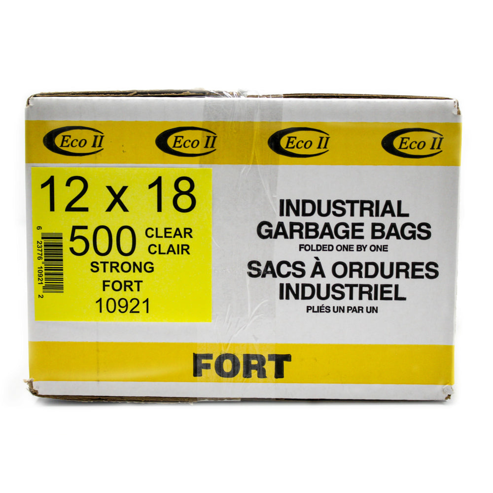Eco II Garbage Bags - 12" x 18" - Strong - Clear Tint - 500 Pack