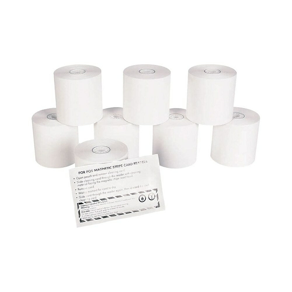 Kit d'imprimantes thermiques pour cartes de crédit/débit Staples, 7,6 cm x 68 m, paquet de 8