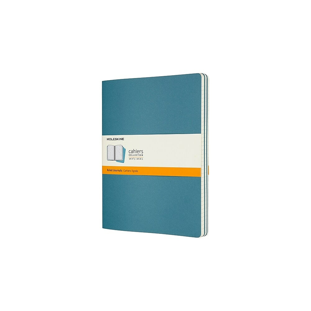 Cahiers Moleskine à couverture souple - Lignés - Extra large - Bleu vif - Lot de 3