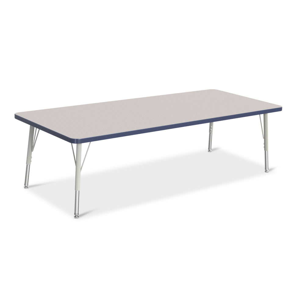 Jonti-Craft Berries Rectangle Activity Table - 30" x 72" - 15-24"H - Freckled Grey/Navy