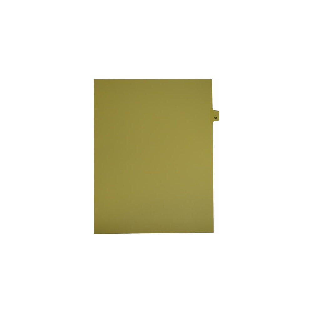 Onglets numériques Sterling Singles, n° 31, chamois, format lettre, coupe 1/25e, paquet de 25