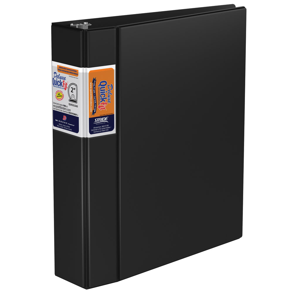 Classeur commercial à 3 anneaux Davis Group QuickFit Angle 2" - Noir