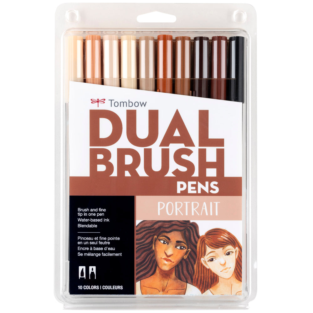 Tombow Dual Brush Pen, Portrait, 10/Pack
