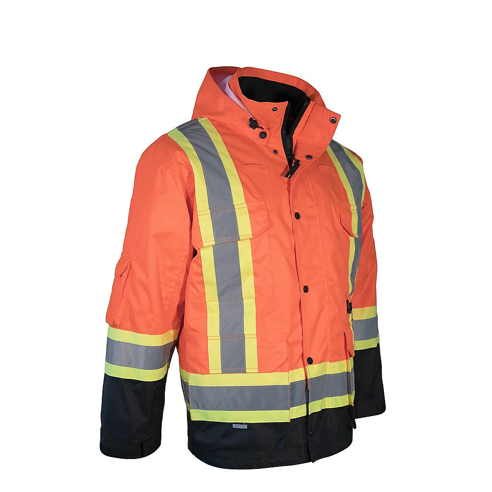 Forcefield 4-In-1 Safety Parka - Orange With Black Trim - 4XL (024-EN705ROR-4X)