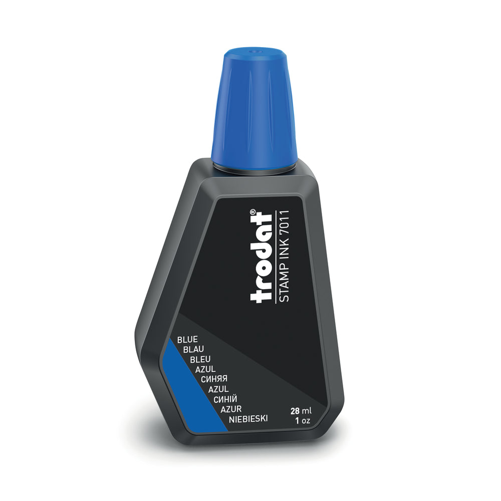 Encre pour tampon encreur Trodat 7011 Premium - Flacon de 28 ml - Bleu