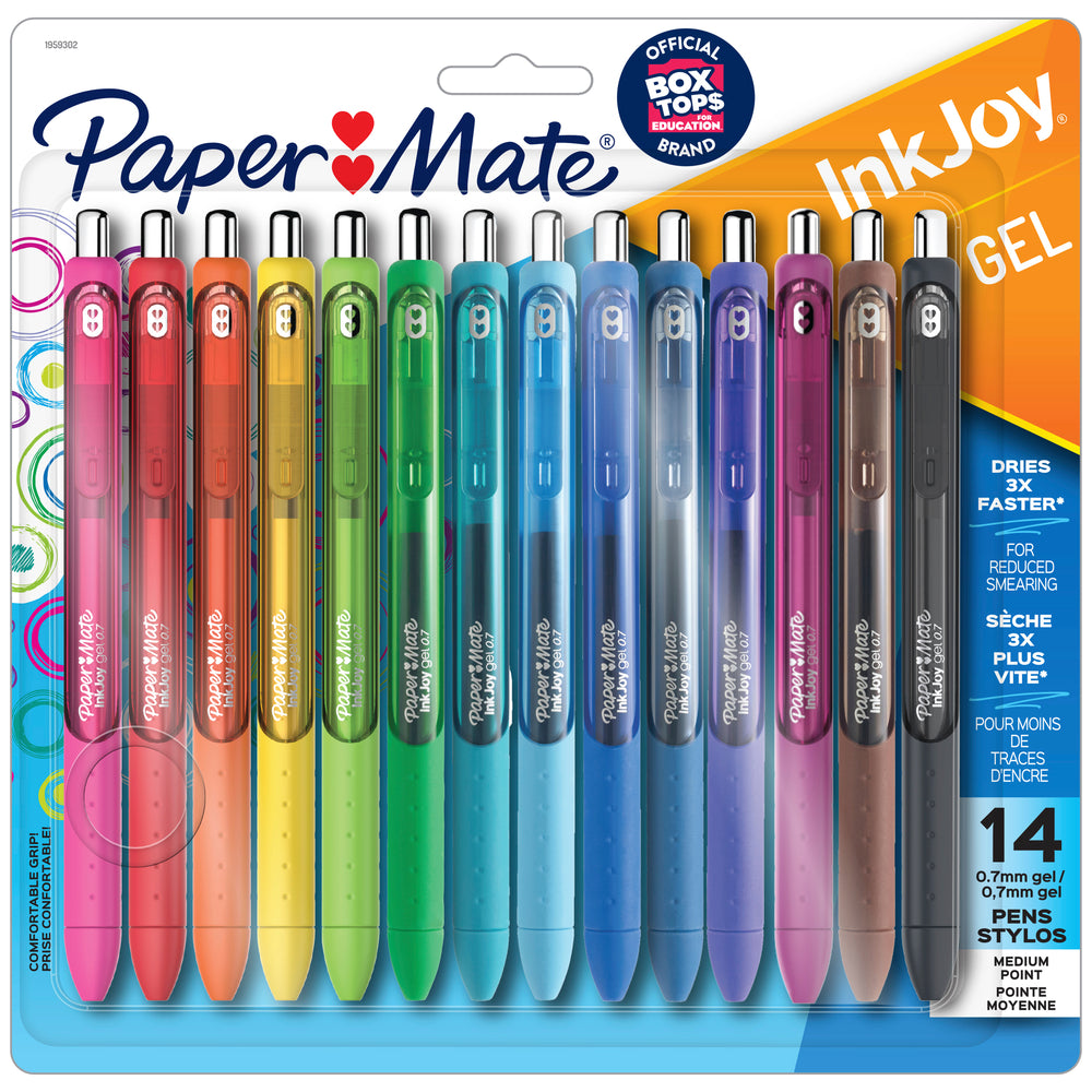 Stylos gel Paper Mate InkJoy - 0,7 mm - Assortiment - Lot de 14