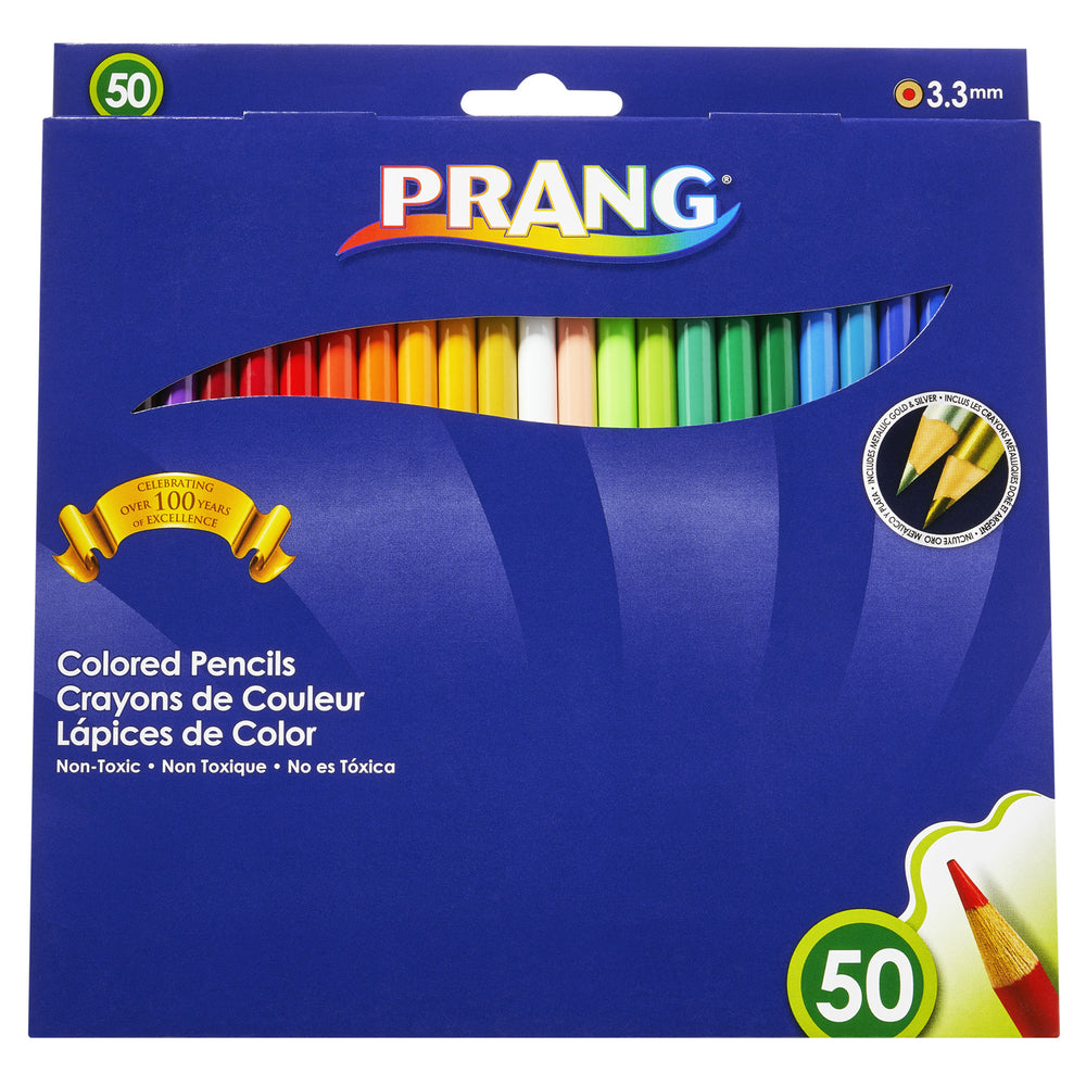 Crayons de couleur Prang Prang - 7" L - Ensemble de 48 couleurs