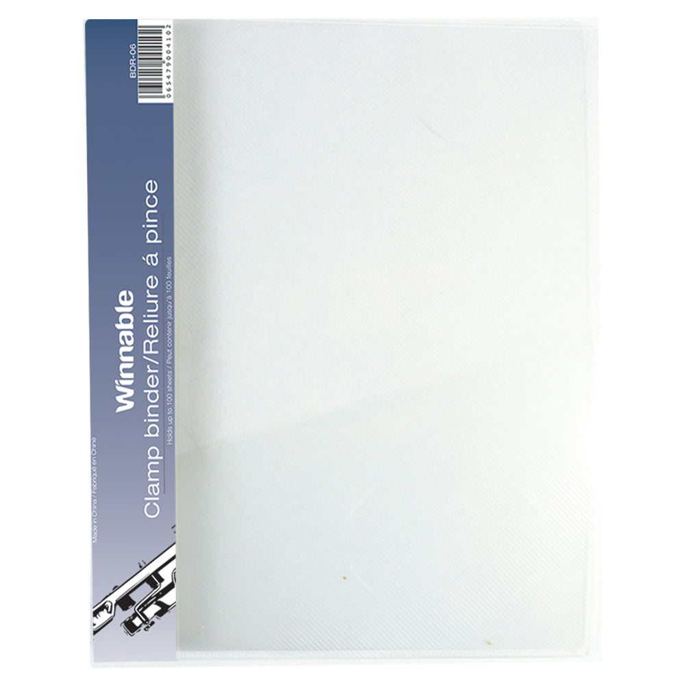 Couvertures de rapport Winnable Clamp - Transparentes - 8,5" L x 11" H
