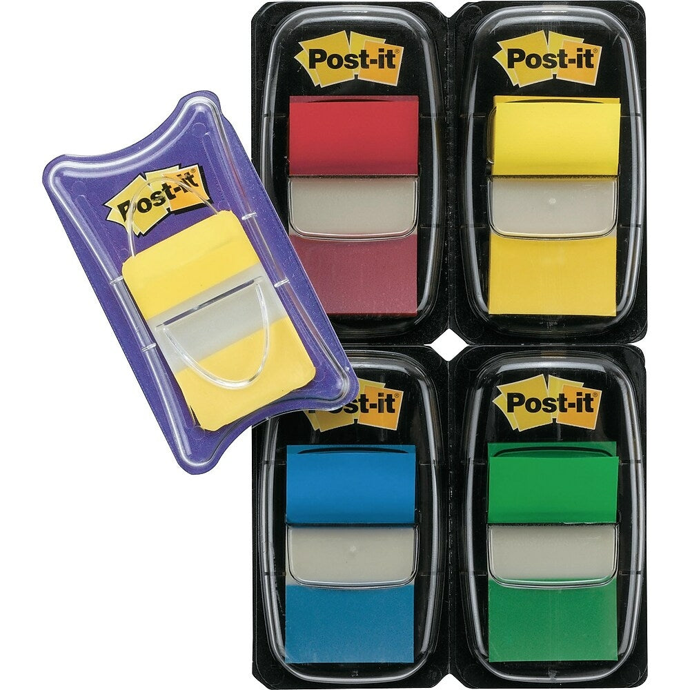 Étiquettes Post-it, 2,5 cm de large avec onglets durables en prime, couleurs assorties, paquet de 225