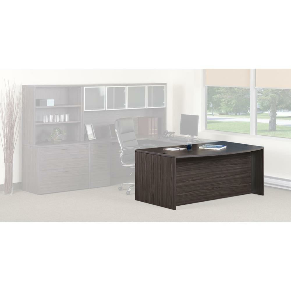 Bureau à façade en arc, gris ardoise et noyer