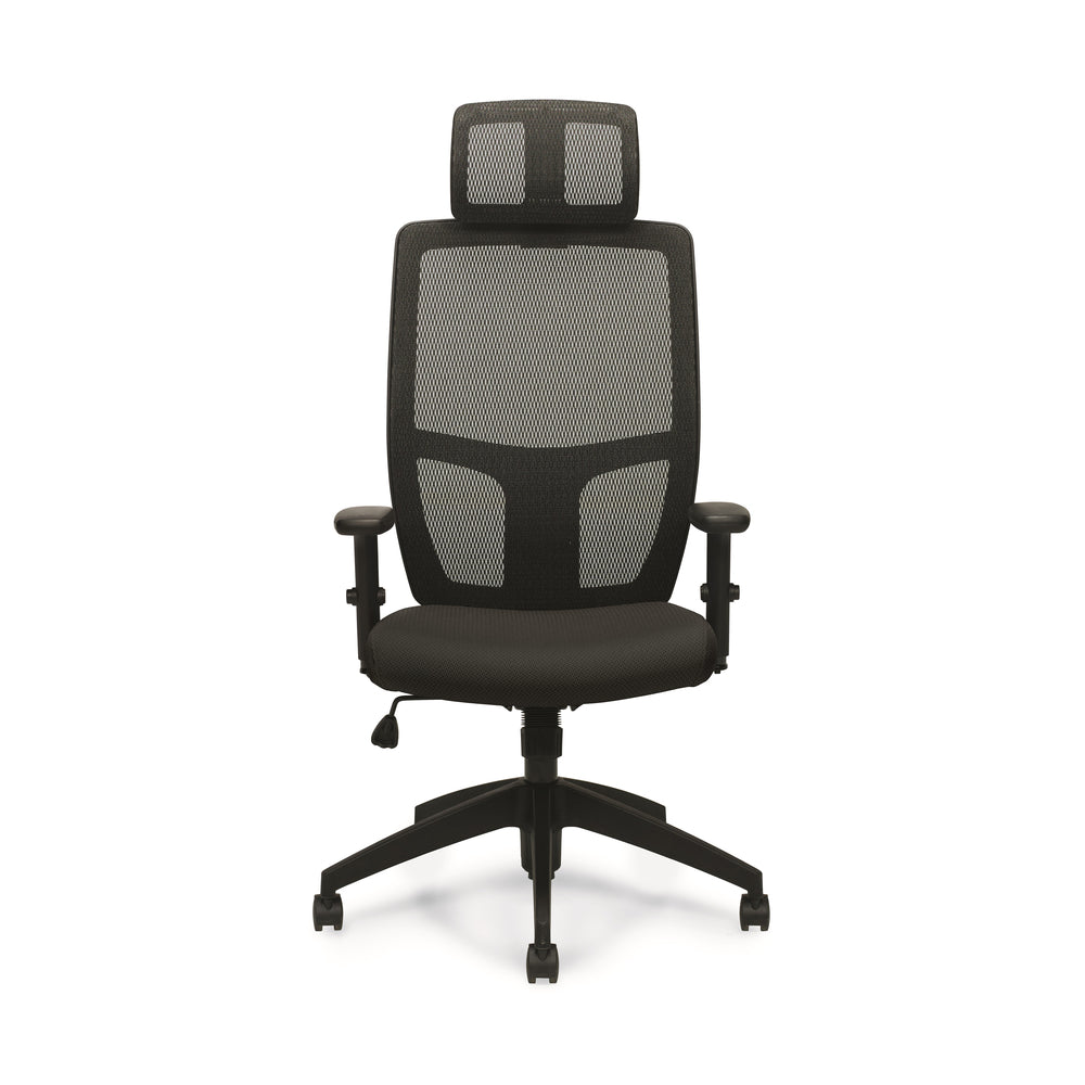 Global Format Rotary High Back Synchro-Tilter Chair with Adjustable Headrest - Terrace Echo