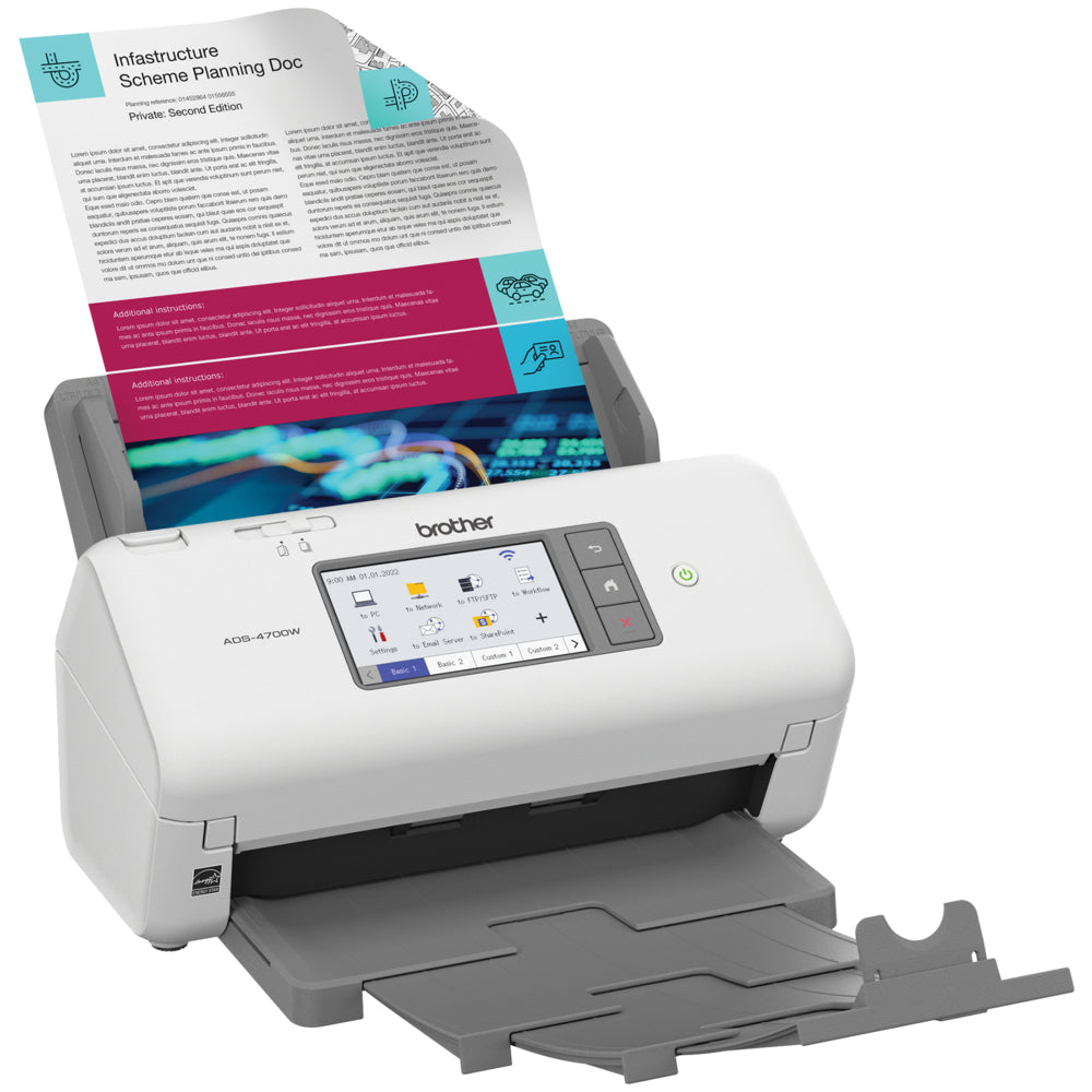Brother ADS-4700W Professional Desktop Scanner for Business Workgroups