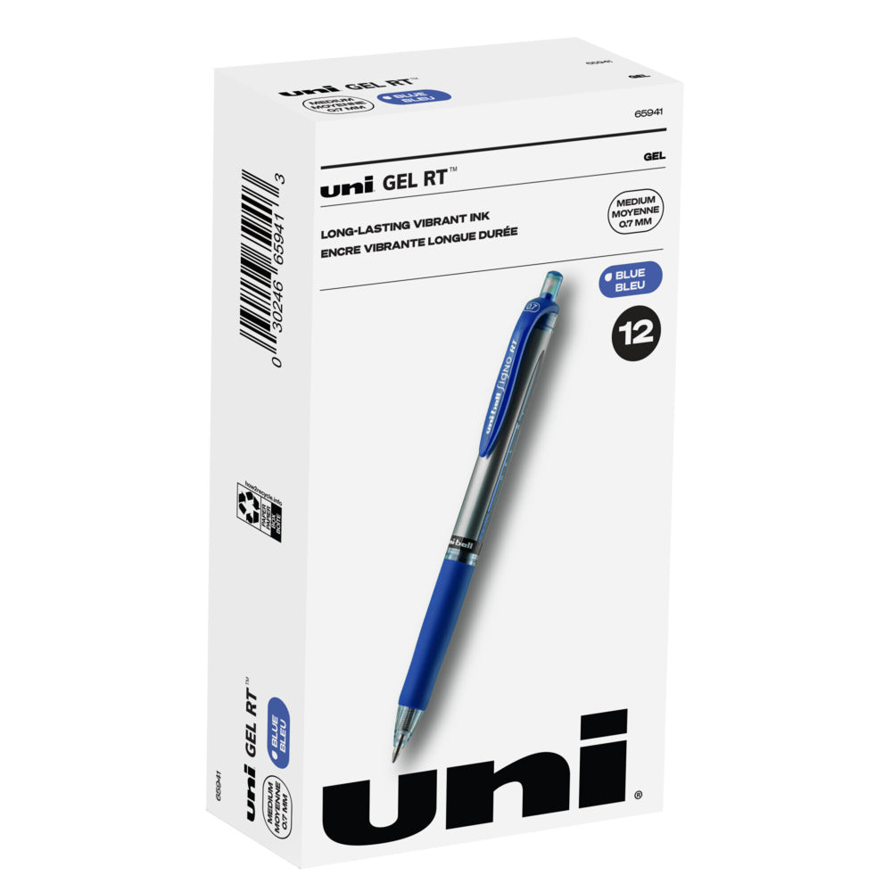 uniball Signo Gel RT Retractable Gel Pen - 0.7mm - Blue Ink - 12 Pack