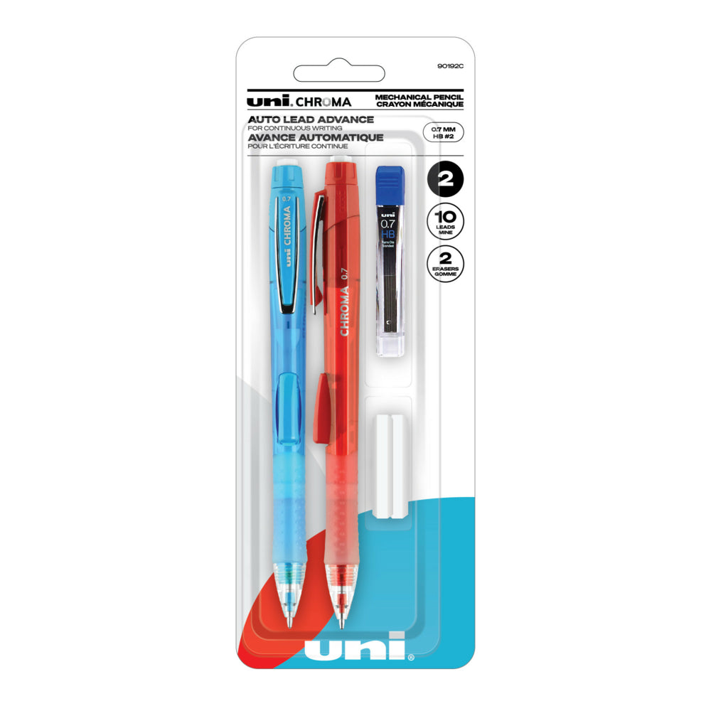 Kit de démarrage pour porte-mines Uni-Ball Chroma - 0,7 mm - HB#2 - Corps assortis - Lot de 2
