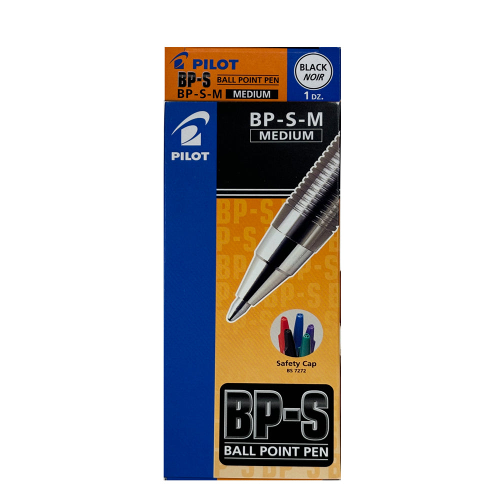 Stylos à bille Pilot BPS - Pointe moyenne - 1,0 mm - Noir - Lot de 12