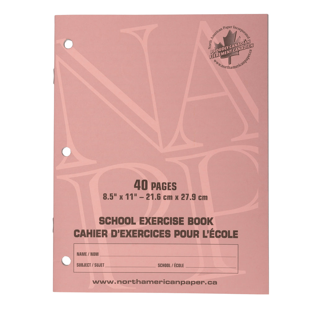 North American Paper Inc. Exercise Books - 8.5" x 11" - Graph - Quad Ruled - 20 Pack