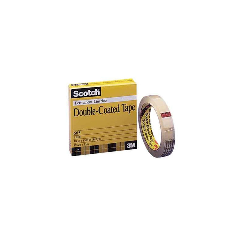 Ruban adhésif double face Scotch - 6,3 mm L x 33 m L - Noyau 3" - Transparent - En boîte