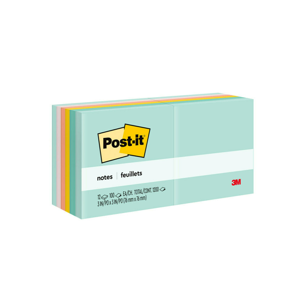 Post-it Notes - Beachside Cafe Collection - 3" x 3" - 12 Pack