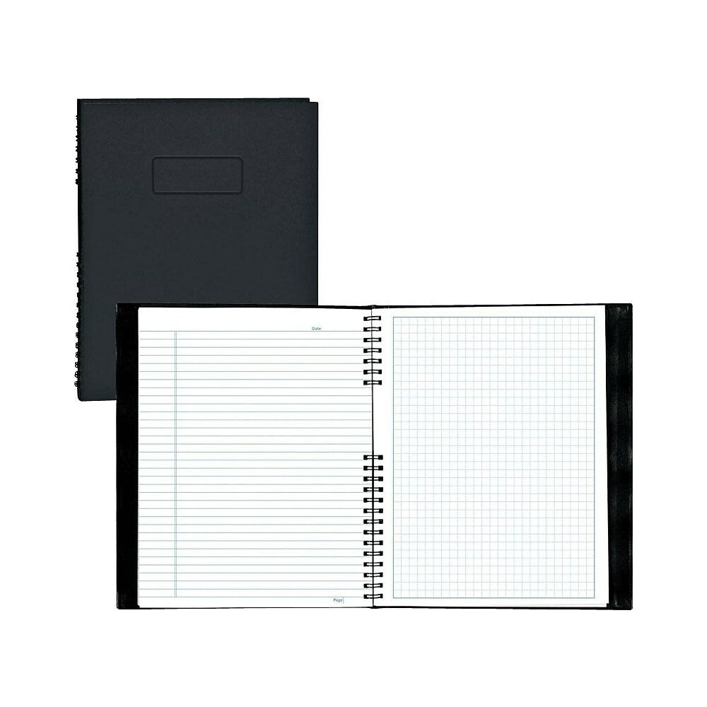 Blueline NotePro Notebook, 9-1/4" x 7-1/4", Black, 192 Pages, Multi-Ruled