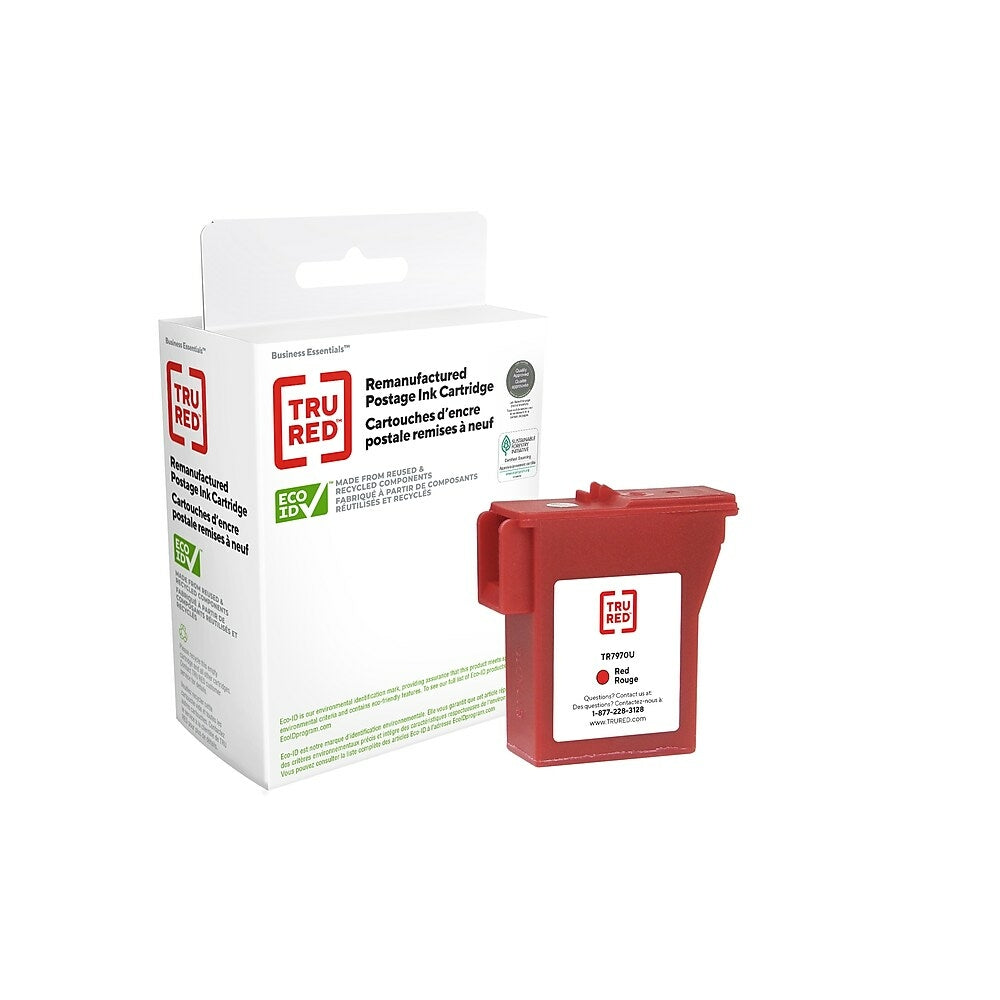 TRU RED Pitney Bowes 797-0/797-Q/797-M Postage Meter Ink Cartridge - Standard Yield - Fluorescent Red