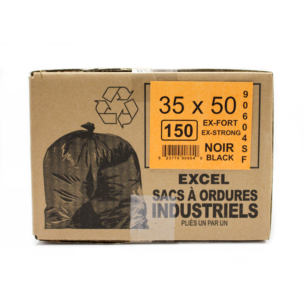 Eco II Garbage Bags - 35" x 50" - Extra Strong - Black - 150 Pack