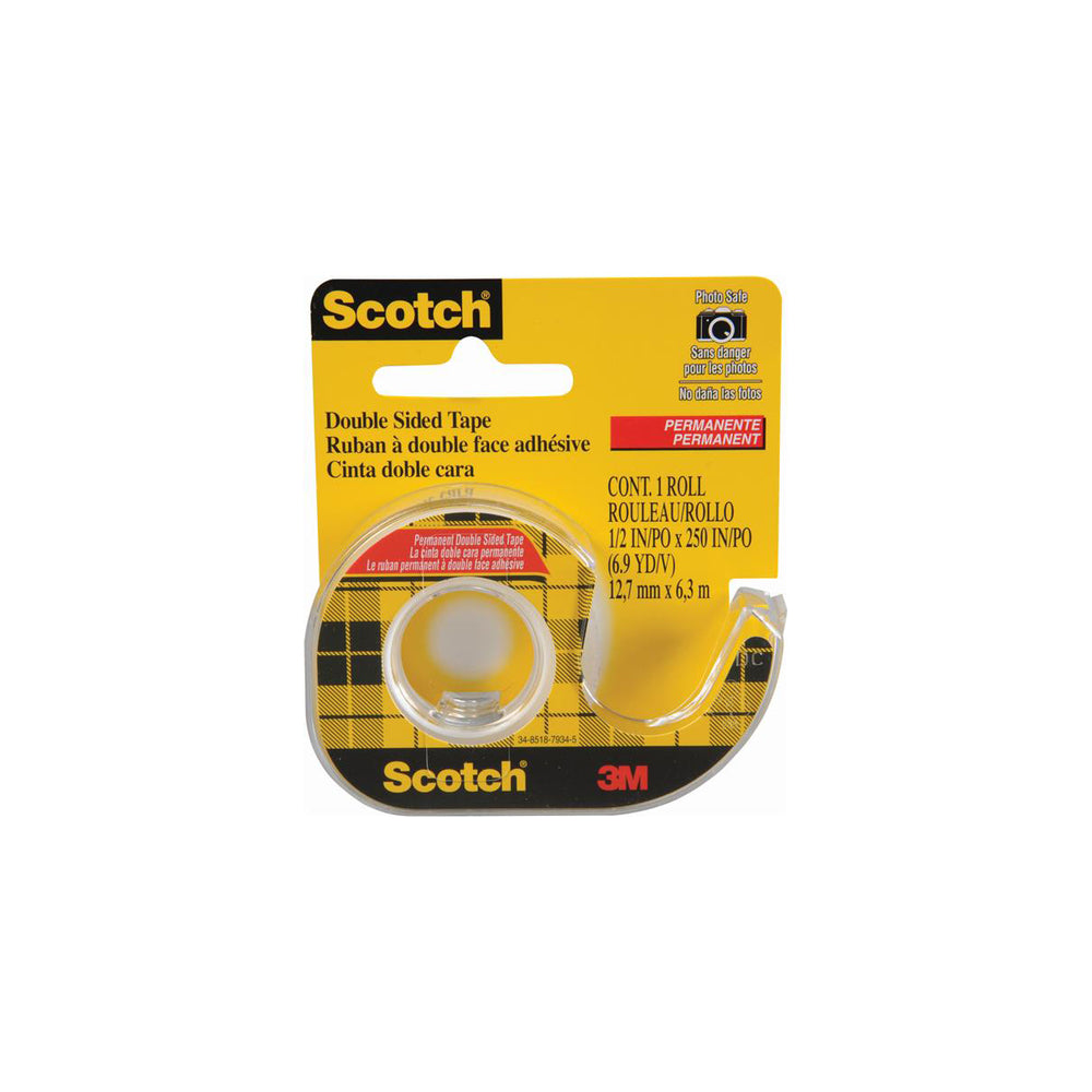 Ruban adhésif double face permanent Scotch - 12,7 mm l x 6,3 m L
