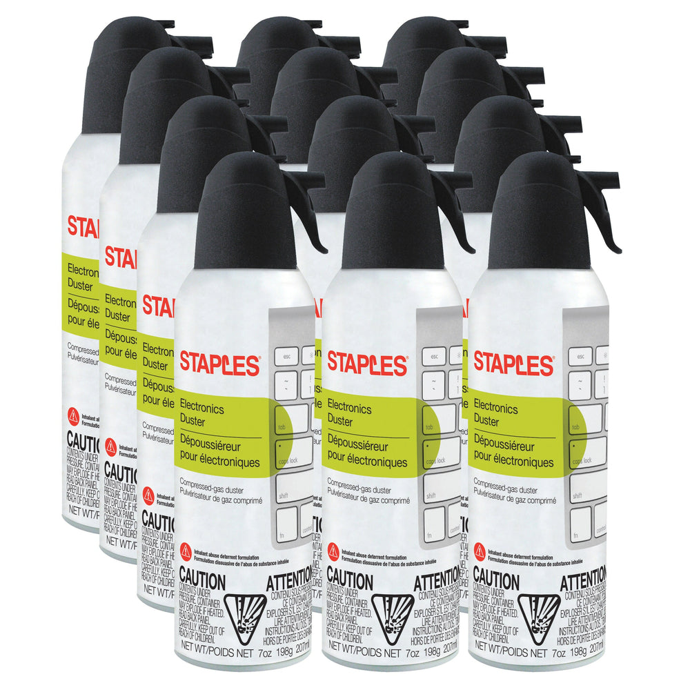 Staples Electronics Dusters - 10 oz - 12 Pack